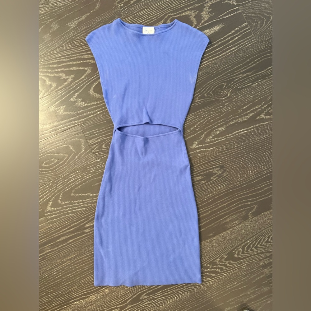 Aritzia Wilfred Mini Knit Cut Out Dress in Purple
